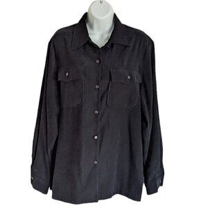 VINTAGE Black Shacket Suede XL @O